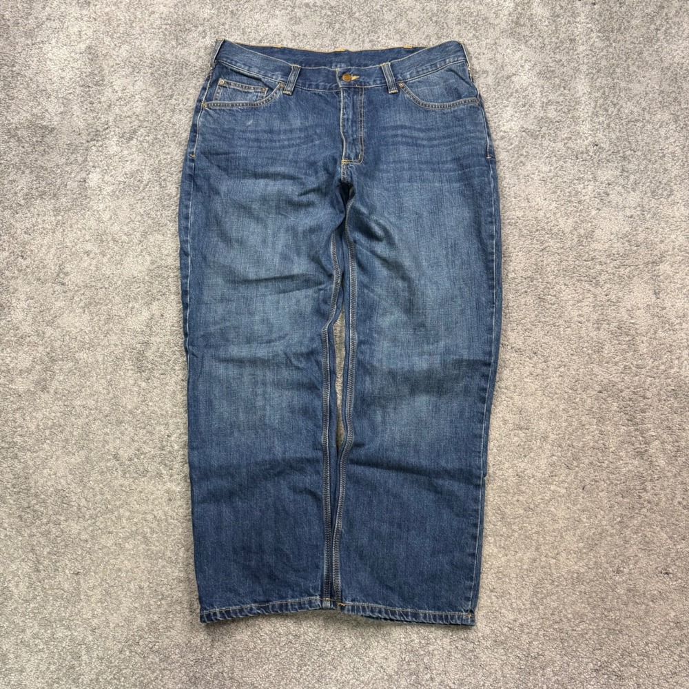 Carhartt Loose Fit Jeans Blue 36x30 Mens Straight Leg Workwear 101019 960